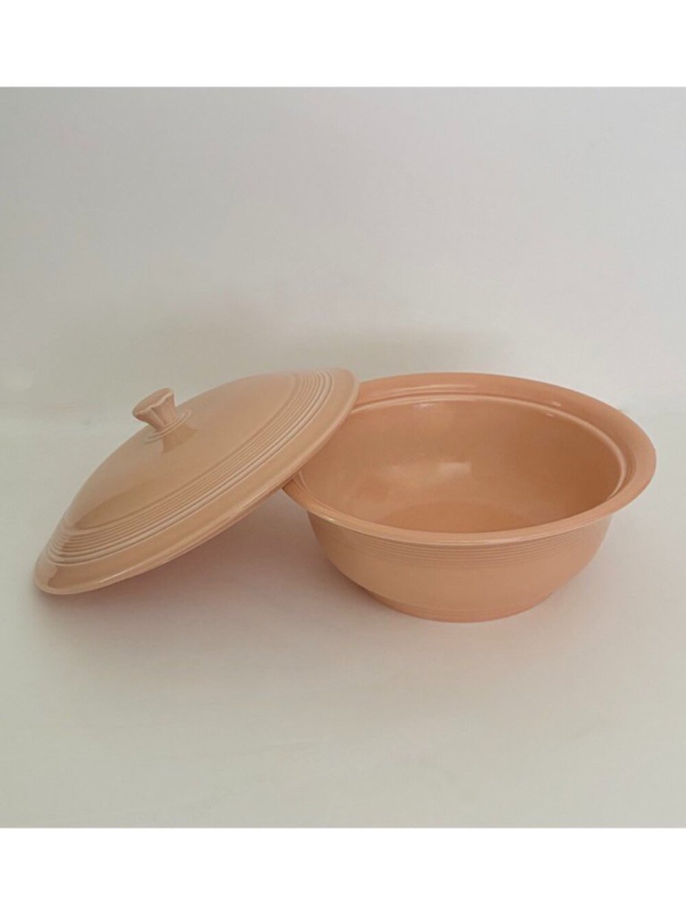 Vintage FIESTA Apricot Covered Lidded Casserole Homer Laughlin Ceramic Made USA